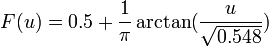 F(u)=0.5+\frac{1}{\pi}\arctan(\frac{u}{\sqrt{0.548}})