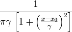 \frac{1}{\pi\gamma\,\left[1 + \left(\frac{x-x_0}{\gamma}\right)^2\right]}\!