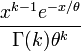 \frac{x^{k-1}e^{-x/\theta}}{\Gamma(k)\theta^k}