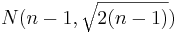 N(n-1, \sqrt{2(n-1)})